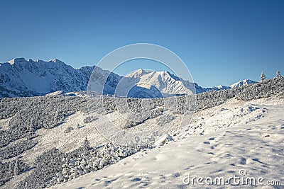 Western Tatra view from GrzeÅ› Peak Stock Photo