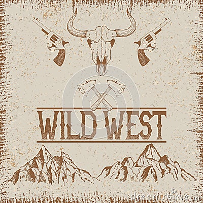 Western vintage poster Vector Illustration