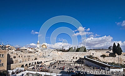 Western wall and dome of the rock Stock Photo