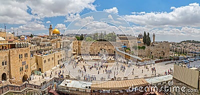 Western Wall Jerusalem panorama Editorial Stock Photo