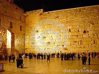 The western wall at night Editorial Stock Photo