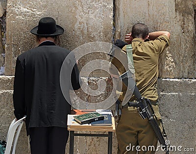 The Western Wall.Pray. Editorial Stock Photo