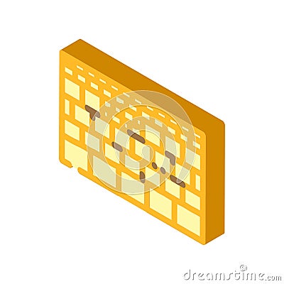 western wall wailing wall isometric icon vector illustration Vector Illustration