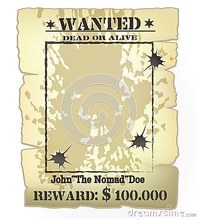 Western wanted poster Vector Illustration