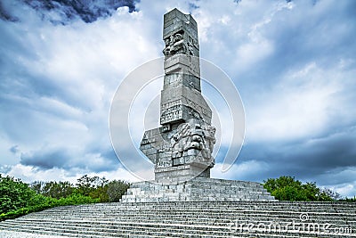 Westerplatte Monument in memory of the Polish defenders Editorial Stock Photo