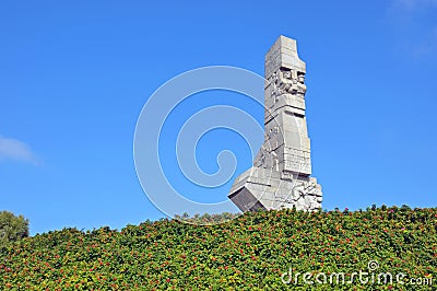 Westerplatte Monument in memory of the Polish defenders in Stock Photo