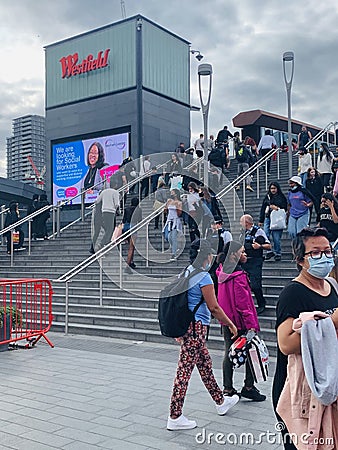 Westfield Stratford City is a shopping centre in Stratford, east London, one of the largest urban shopping mall in Europe Editorial Stock Photo