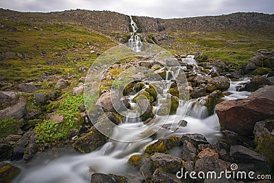 Westfjords waterfall Stock Photo