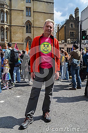 WESTMINSTER, LONDON - 22 April 2023: Chris Packham at Extinction Rebellion's Unite For Nature Rally on Earth Day Editorial Stock Photo