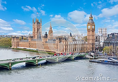 Westminster palace and Big Ben, London, UK Stock Photo