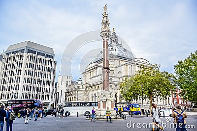 The Westminster Scholars War Memorial Crimea and Indian Mutiny Memorial, an memorial near Westminster Abbey in Broad Sanctuary Editorial Stock Photo