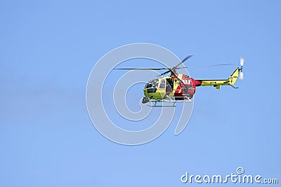 Westpac Life Saver Rescue Helicopter, Gold Coast Editorial Stock Photo