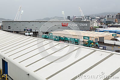 Westpac Stadium, Wellington, New Zealand, as seen from the docks Editorial Stock Photo