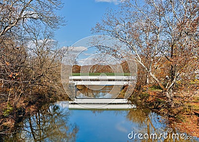 Westport, Indiana Covered Bridge Stock Photo