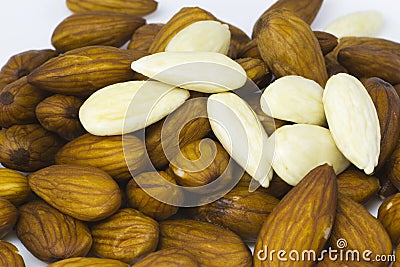 Wet almonds Stock Photo