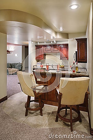 A wet bar in an upscale residential property Stock Photo