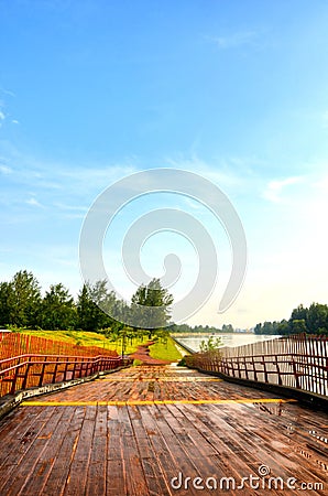 Wet Bridge Stock Photo