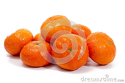 Wet clementines fruits Stock Photo