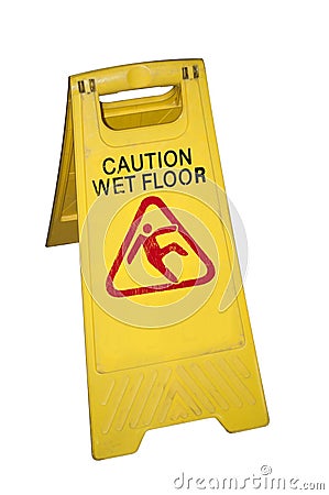 Wet floor sign Stock Photo