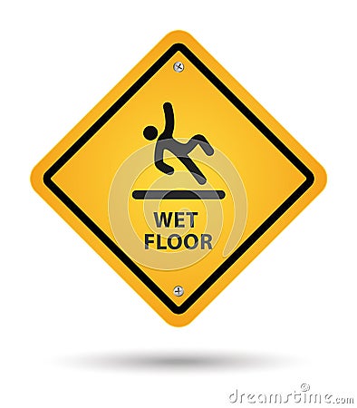 Wet floor sign Vector Illustration