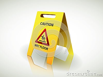 Wet floor sign Vector Illustration