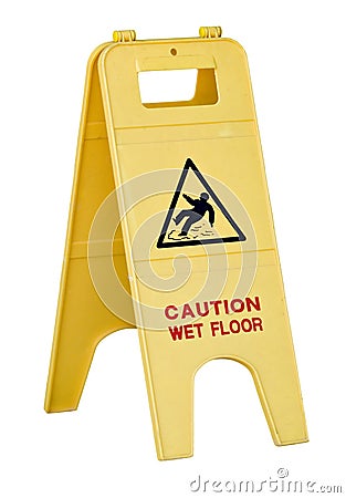 Wet floor sign Stock Photo