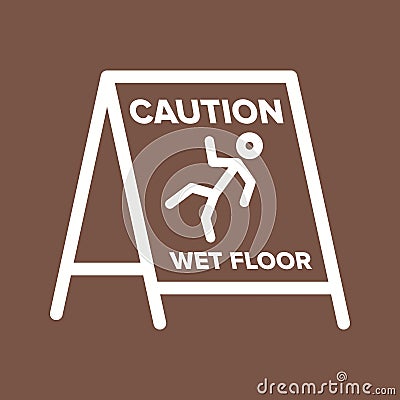 Wet Floor Sign Vector Illustration