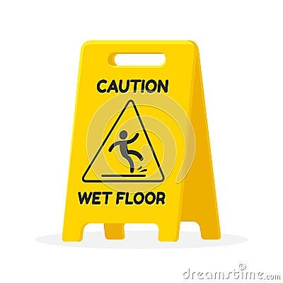 Wet floor sign Vector Illustration