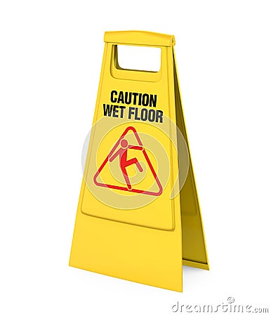 Wet Floor Sign Isolated Stock Photo