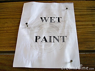 Wet-Paint Sign Stock Photo