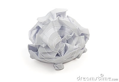 Wet paper ball. Crumpled wrinkled wastepaper Stock Photo