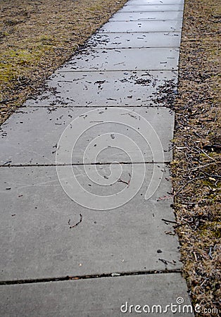 Sidewalk after the Rain Stock Photo