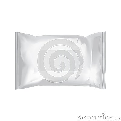 Wet wipes. vector realistic pack on white background. Mockup for your ads design Vector Illustration