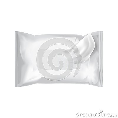 Wet wipes. vector realistic pack on white background. Template for your ads design Vector Illustration