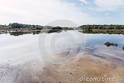 Wetland view in Es Trenc natural park, Majorca Stock Photo