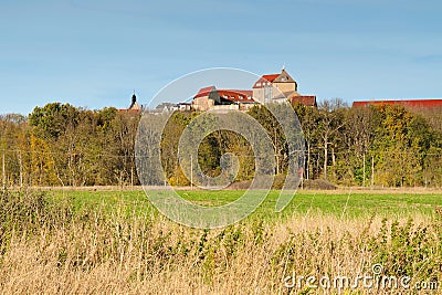 Wettin Castle on the Saale, Germany Stock Photo