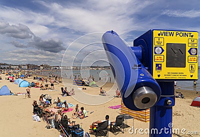 Weymouth Beach in Summer Editorial Stock Photo