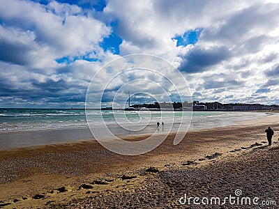 Weymouth beach view peaceful Morning Stock Photo