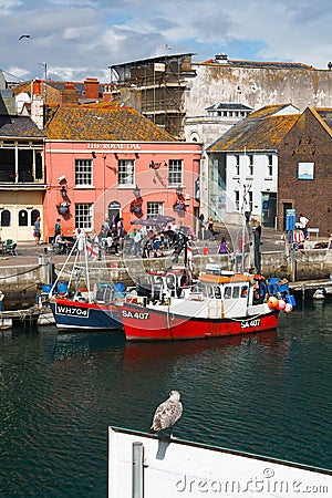 Weymouth harbour in Dorset. Editorial Stock Photo