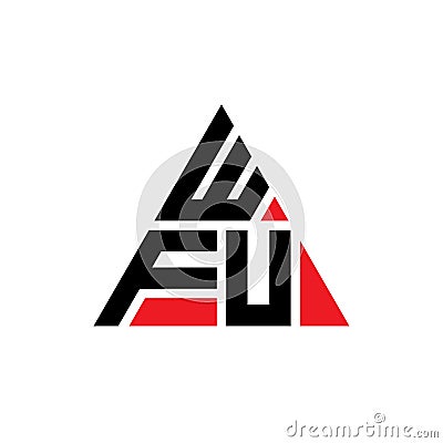 WFU triangle letter logo design with triangle shape. WFU triangle logo design monogram. WFU triangle vector logo template with red Vector Illustration