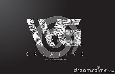 WG W G Letter Logo with Zebra Lines Texture Design Vector. Vector Illustration