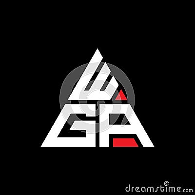 WGA triangle letter logo design with triangle shape. WGA triangle logo design monogram. WGA triangle vector logo template with red Vector Illustration