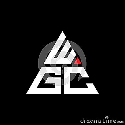 WGC triangle letter logo design with triangle shape. WGC triangle logo design monogram. WGC triangle vector logo template with red Vector Illustration