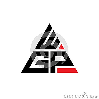 WGP triangle letter logo design with triangle shape. WGP triangle logo design monogram. WGP triangle vector logo template with red Vector Illustration