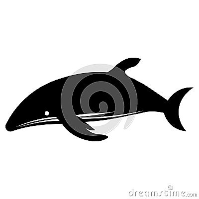 Whale black vector icon on white background Vector Illustration