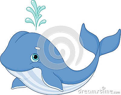 Whale Cartoon Vector Illustration