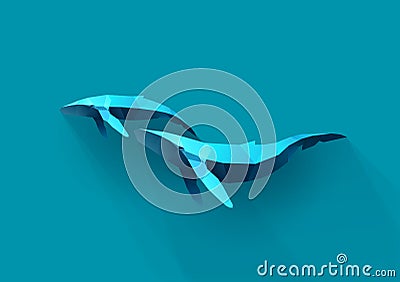 Whale family Vector Illustration