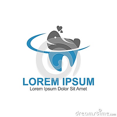 Whale Fun Dental Clinic Logo Stock Photo