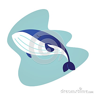 Whale - modern vector flat illustration. Vector Illustration