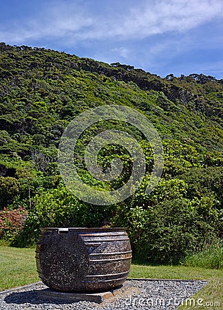 Whale Pot on Kapiti Island Bird Santuary, New Zealand Stock Photo